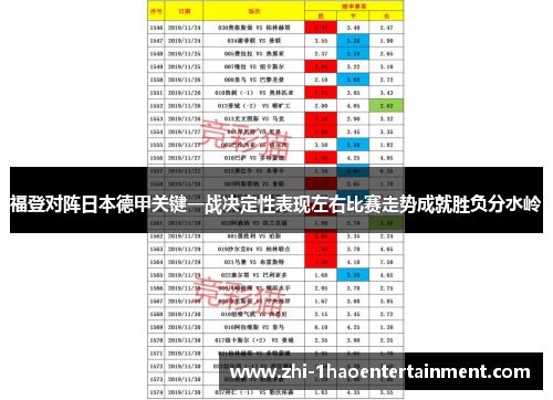 福登对阵日本德甲关键一战决定性表现左右比赛走势成就胜负分水岭 福登对阵日本德甲关键一战决定性表现左右比赛走势成就胜负分水岭