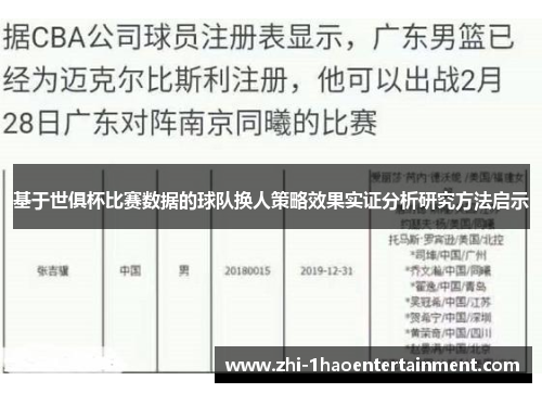 基于世俱杯比赛数据的球队换人策略效果实证分析研究方法启示